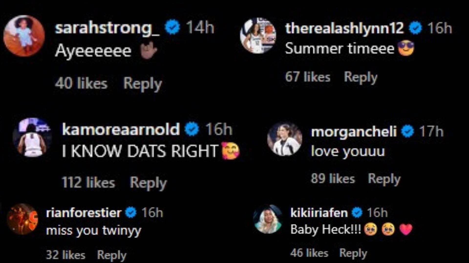 Images via the comments of Kayleigh Heckel's Instagram post.